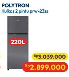 Promo Harga Polytron PRW-23ZS Kulkas 2 Pintu 220L  - Hypermart
