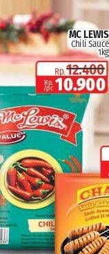 Promo Harga MC LEWIS Sambal Cabe 1000 gr - Lotte Grosir