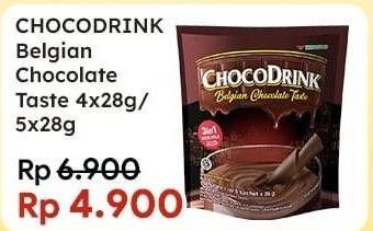 Promo Harga CHOCODRINK Belgian Chocolate Taste 4x28g / 5x28g  - Indomaret