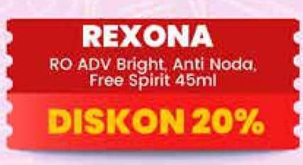 Promo Harga Rexona Deo Roll On Advanced Brightening, Free Spirit, Advanced Whitening + Anti Noda 45 ml - Yogya