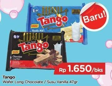Promo Harga TANGO Long Wafer Chocolate, Vanila Milk 47 gr - TIP TOP