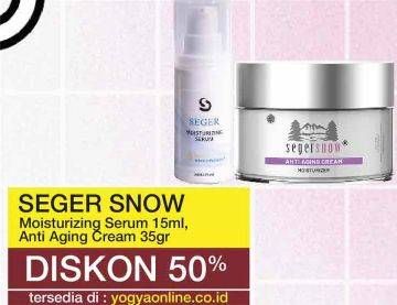 Promo Harga SEGER SNOW Moisturizing Serum/SEGER SNOW Anti Aging Cream  - Yogya
