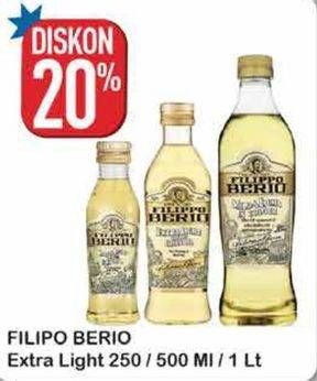 Promo Harga Filippo Berio Olive Oil Extra Light 250 ml - Hypermart