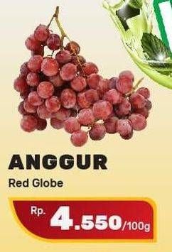 Promo Harga Anggur Red Globe per 100 gr - Yogya