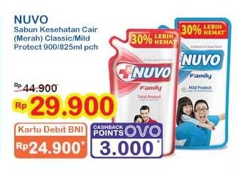 Promo Harga Nuvo Body Wash Classic, Mild Protect 825 ml - Indomaret