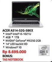 Promo Harga ACER Aspire 5 A514-52G | Intel Core i5-10210U - Windows 10 Home - 14.0" display with IPS  - Carrefour