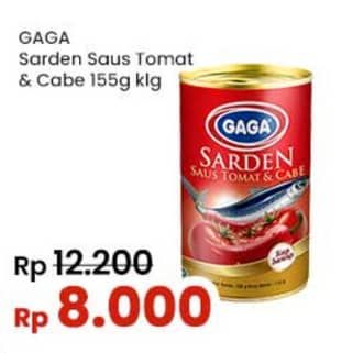 Promo Harga Gaga Sardines In Tomato Sauce Chilli/ Tomat Dan Cabe 155 gr - Indomaret