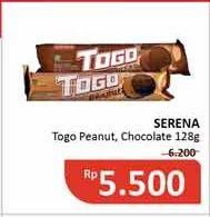 Promo Harga SERENA TOGO Biskuit Cokelat Peanut, Chocolate 128 gr - Alfamidi