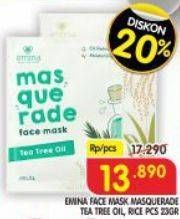 Promo Harga Emina Masquerade Face Mask Tea Tree Oil, Rice 23 gr - Superindo