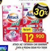 Promo Harga Attack Jaz1 DeterGel Semerbak Cinta, Pesona Segar 750 ml - Superindo