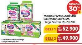 Promo Harga Merries Pants Good Skin XL26, M34, L30, S40 26 pcs - Carrefour