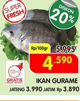 Promo Harga Ikan Gurame per 100 gr - Superindo