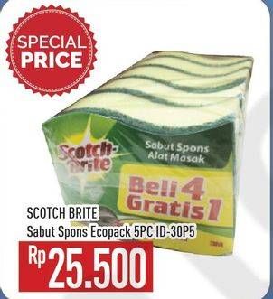 Promo Harga 3M SCOTCH BRITE Sabut Spon ID-30P5 5 pcs - Hypermart