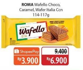 Promo Harga Roma Wafello Choco Blast, Butter Caramel, Coconut Creme 114 gr - Alfamidi