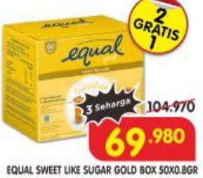 Promo Harga EQUAL Gold Sweetener 50 pcs - Superindo