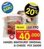 Promo Harga HANZEL Bratwurst Original, Cheese 360 gr - Superindo