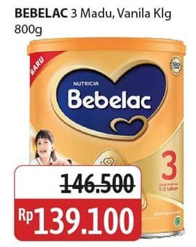 Promo Harga Bebelac 3 Susu Pertumbuhan Madu, Vanila 800 gr - Alfamidi