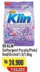 Promo Harga So Klin Softergent Purple Lavender, Rossy Pink, Cheerful Red, Velvet Orchid 1500 gr - Alfamart
