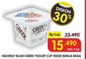 Promo Harga HEAVENLY BLUSH Greek Yogurt Cup All Variants 100 gr - Superindo