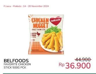 Promo Harga Belfoods Nugget Chicken Nugget Stick 500 gr - Indomaret