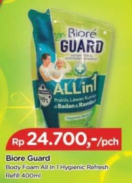 Promo Harga Biore Guard All in 1 Body Foam & Shampoo Hygienic Refresh 400 ml - TIP TOP