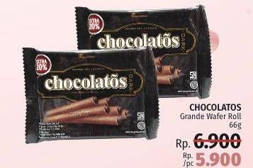 Promo Harga CHOCOLATOS Grande Wafer Roll 66 gr - LotteMart