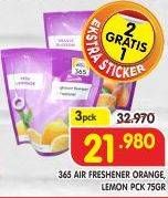 Promo Harga 365 Air Freshener Orange, Lemon per 3 pcs 75 gr - Superindo