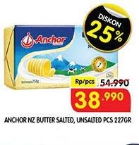 Promo Harga ANCHOR Butter Salted, Unsalted 227 gr - Superindo