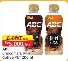 Promo Harga ABC Minuman Kopi Milk Coffee, Choco Malt Coffee 200 ml - Alfamart