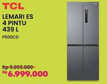 Promo Harga TCL P500CD Lemari Es 4 Pintu 439 L  - COURTS