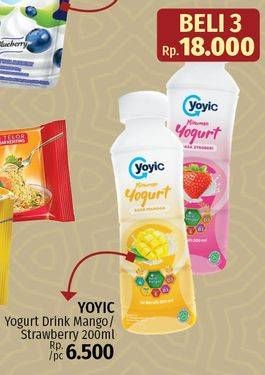 Promo Harga YOYIC Yogurt Drink Mango, Strawberry 200 ml - LotteMart