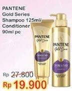 Promo Harga PANTENE Gold Shampoo 125ml/Conditioner 90ml  - Indomaret