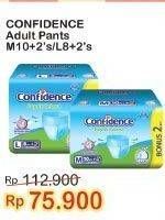 Promo Harga Confidence Adult Diapers Pants L8+2, M10+2 10 pcs - Indomaret