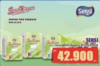 Promo Harga Sensi Sure Adult Diapers L8, M10, XL6 6 pcs - Hari Hari