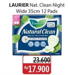 Promo Harga Laurier Natural Clean Night Wing 35cm 12 pcs - Alfamidi