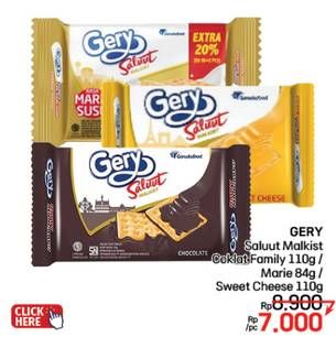 Promo Harga Gery Malkist Saluut Chocolate, Saluut Marie Susu, Saluut Sweet Cheese 84 gr - LotteMart