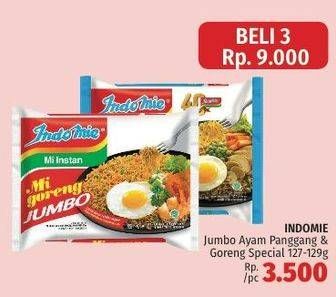 Promo Harga INDOMIE Mi Goreng Jumbo Ayam Panggang, Spesial per 3 pcs 127 gr - LotteMart
