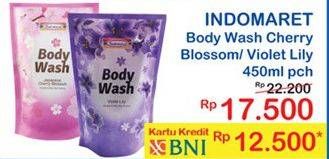 Promo Harga INDOMARET Body Wash Cherry Blossom, Violet Lily 450 ml - Indomaret