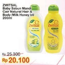Promo Harga ZWITSAL Natural Baby Bath Hair Body, Milk Honey 200 ml - Indomaret