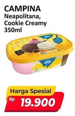 Promo Harga Campina Ice Cream Neapolitan, Cookie Creamy 350 ml - Alfamart