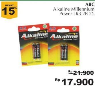 Promo Harga ABC Battery Alkaline LR03/AAA 2 pcs - Giant