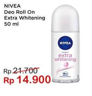 Promo Harga NIVEA Deo Roll On Extra Whitening 50 ml - Indomaret