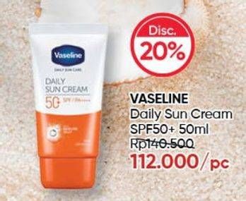 Promo Harga VASELINE Daily Sun Care Sun Cream SPF50 50 ml - Guardian