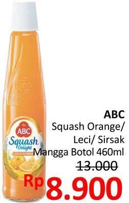Promo Harga ABC Syrup Squash Delight Jeruk Florida, Leci, Sirsak, Mangga 460 ml - Alfamidi