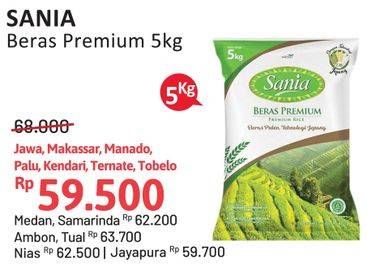 Promo Harga Sania Beras Premium 5000 gr - Alfamidi