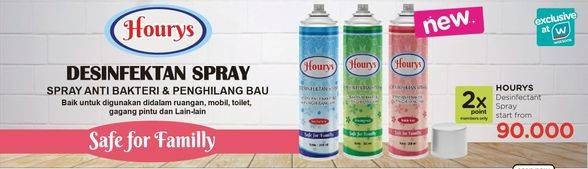 Promo Harga HOURYS Disinfectant Spray  - Watsons