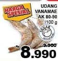 Promo Harga Udang Vanamae AK 80-90 per 100 gr - Giant