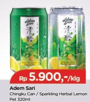 Promo Harga Adem Sari Ching Ku Herbal Lemon, Sparkling Herbal Lemon 320 ml - TIP TOP