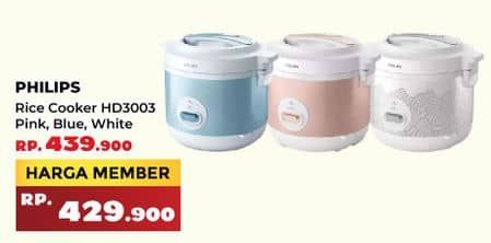 Promo Harga Philips HD3003/30 Rice Cooker 1.8L  - Yogya