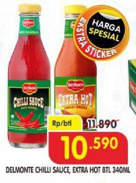 Promo Harga DEL MONTE Sauce Chilli, Extra Hot Chilli 340 ml - Superindo